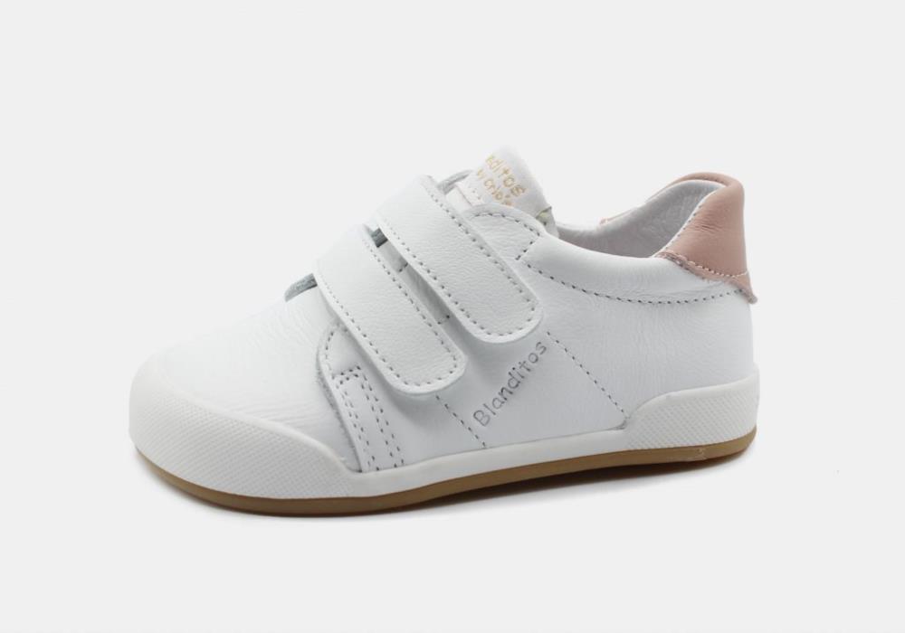 Zapato de piel blanco con velcro BLANDITOS